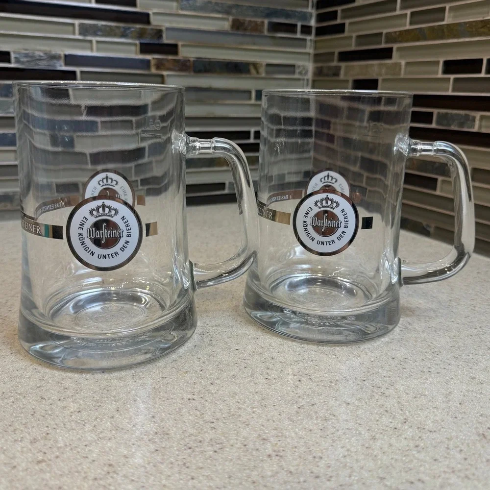 Warsteiner Beer Mugs German Steins‎ 0.5L Set of 2 Eine Konigin Unter Den Bieren